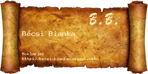 Bécsi Bianka névjegykártya